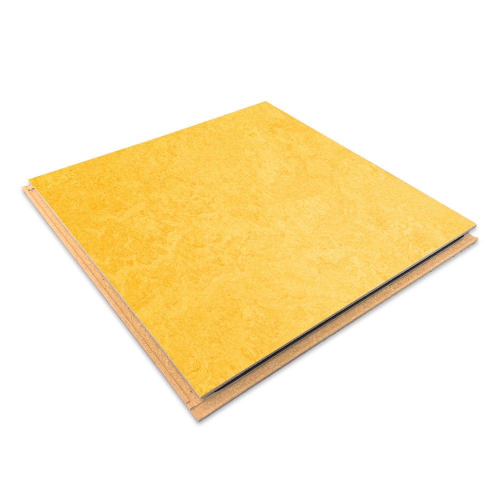 Marmoleum Cinch Loc Seal Lemon Zest 9.8 mm T x 11.81 in. W x 11.81 in. L Laminate Flooring (6.78 sq. ft./case)