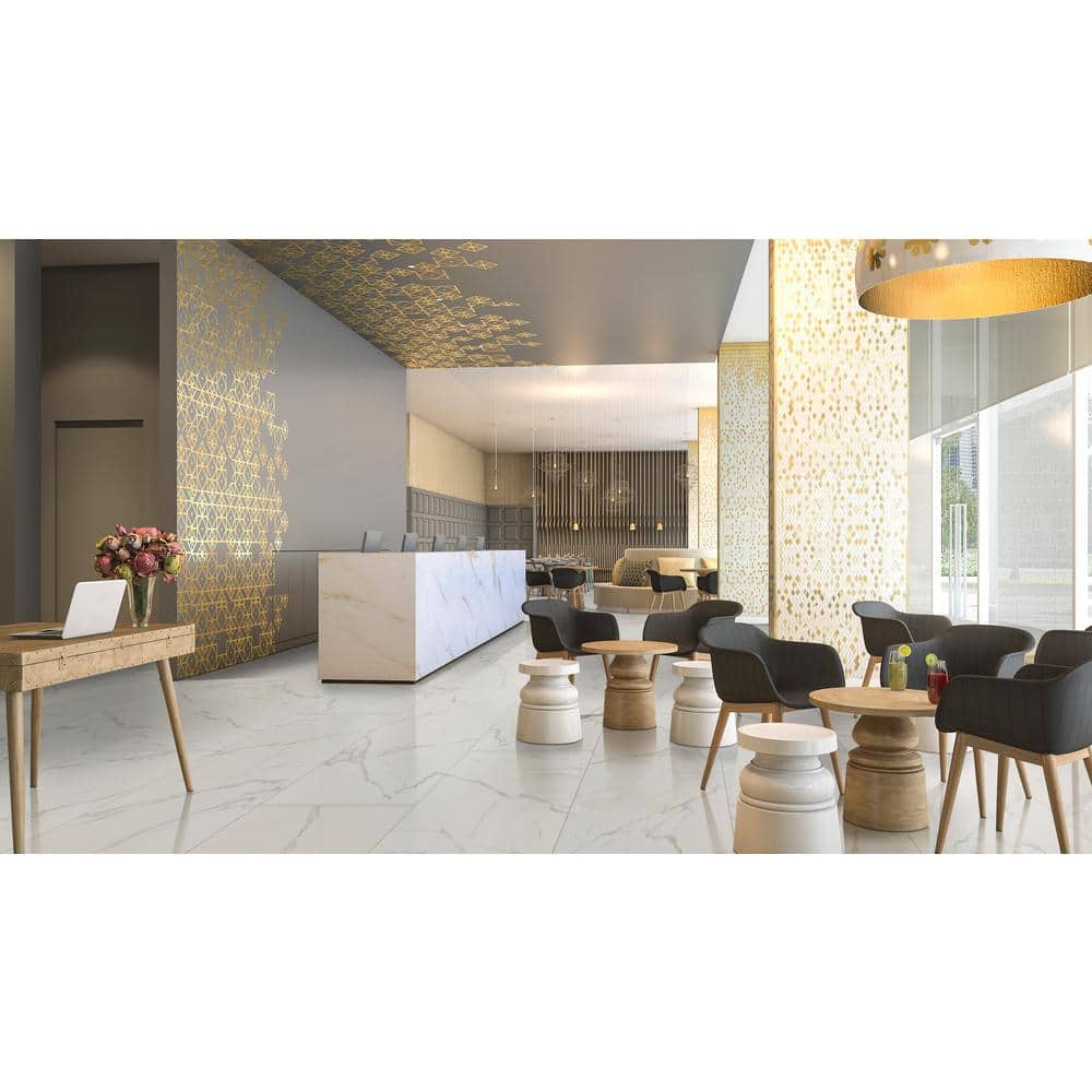 MSI Leonardo Venato 24 in. x 48 in. Polished Porcelain Marble Look Floor and Wall Tile (32 cases/512 sq. ft./pallet)