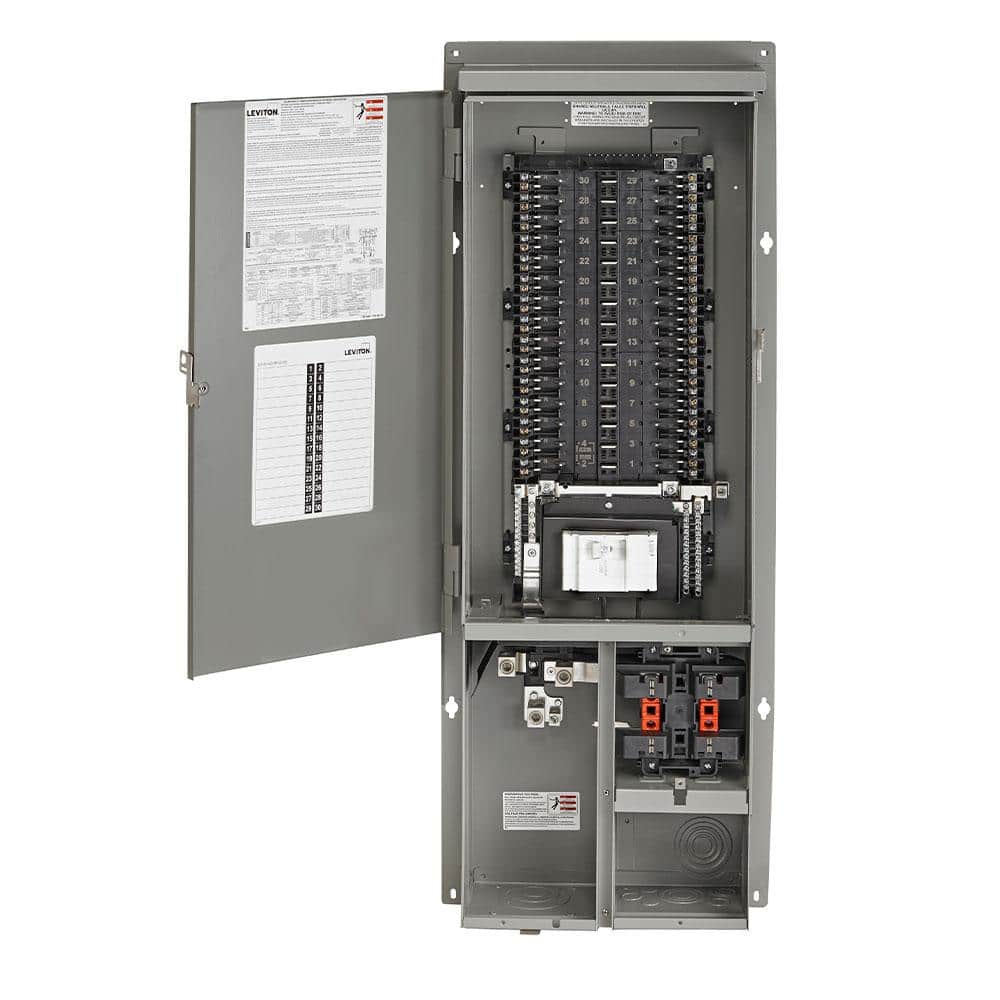 Leviton 200 Amp 30-Space All-in-One UG/OH Semi-Flush (Solar Ready) Panel with Main Breaker