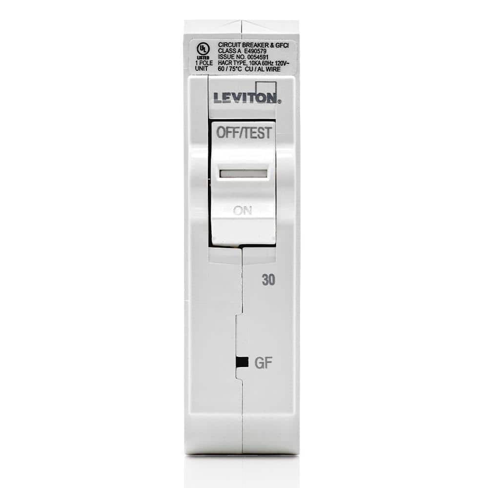 Leviton Branch Circuit Breaker, GFPE 1-Pole 30 Amp 120-Volt, Hydraulic Magnetic