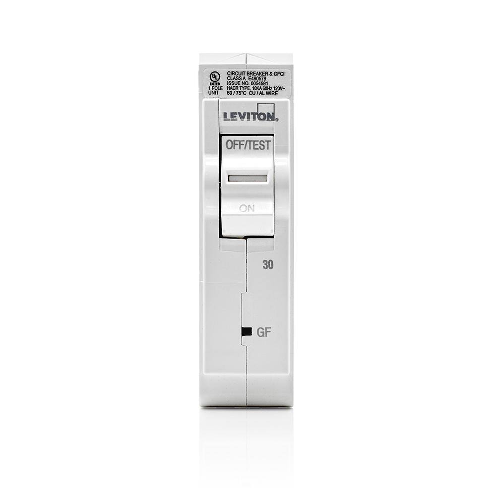 Leviton Branch Circuit Breaker, GFPE 1-Pole 30 Amp 120-Volt, Hydraulic Magnetic