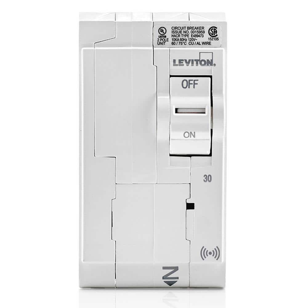 Leviton Smart Branch Circuit Breaker, Standard 2-Pole 30 Amp 120-Volt/240-Volt 10kA Interrupt Rating