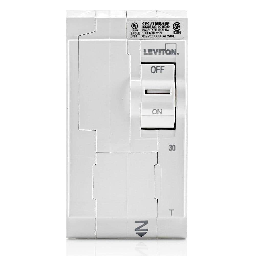 Leviton Branch Circuit Breaker, Standard 2-Pole 30 Amp, 120-Volt/240-Volt, Thermal Magnetic