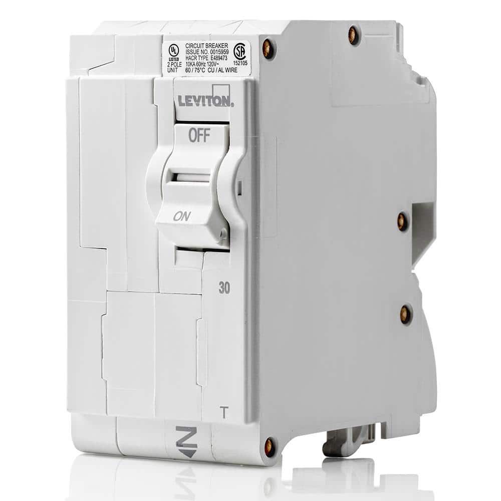 Leviton Branch Circuit Breaker, Standard 2-Pole 30 Amp, 120-Volt/240-Volt, Thermal Magnetic