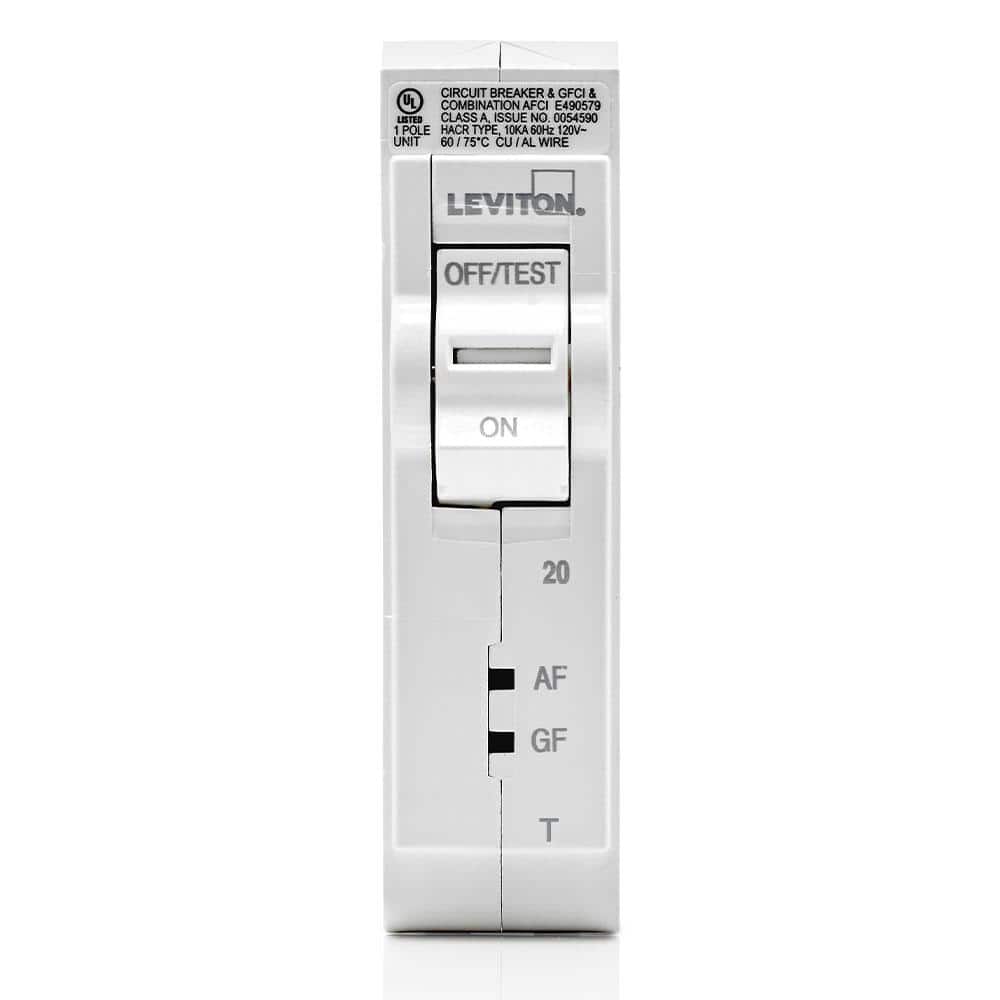 Leviton Branch Circuit Breaker, AFCI/GFCI 1-Pole 20 Amp, 120-Volt, Thermal Magnetic