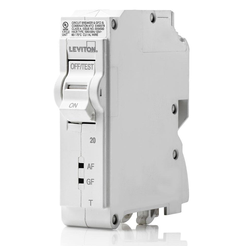 Leviton Branch Circuit Breaker, AFCI/GFCI 1-Pole 20 Amp, 120-Volt, Thermal Magnetic