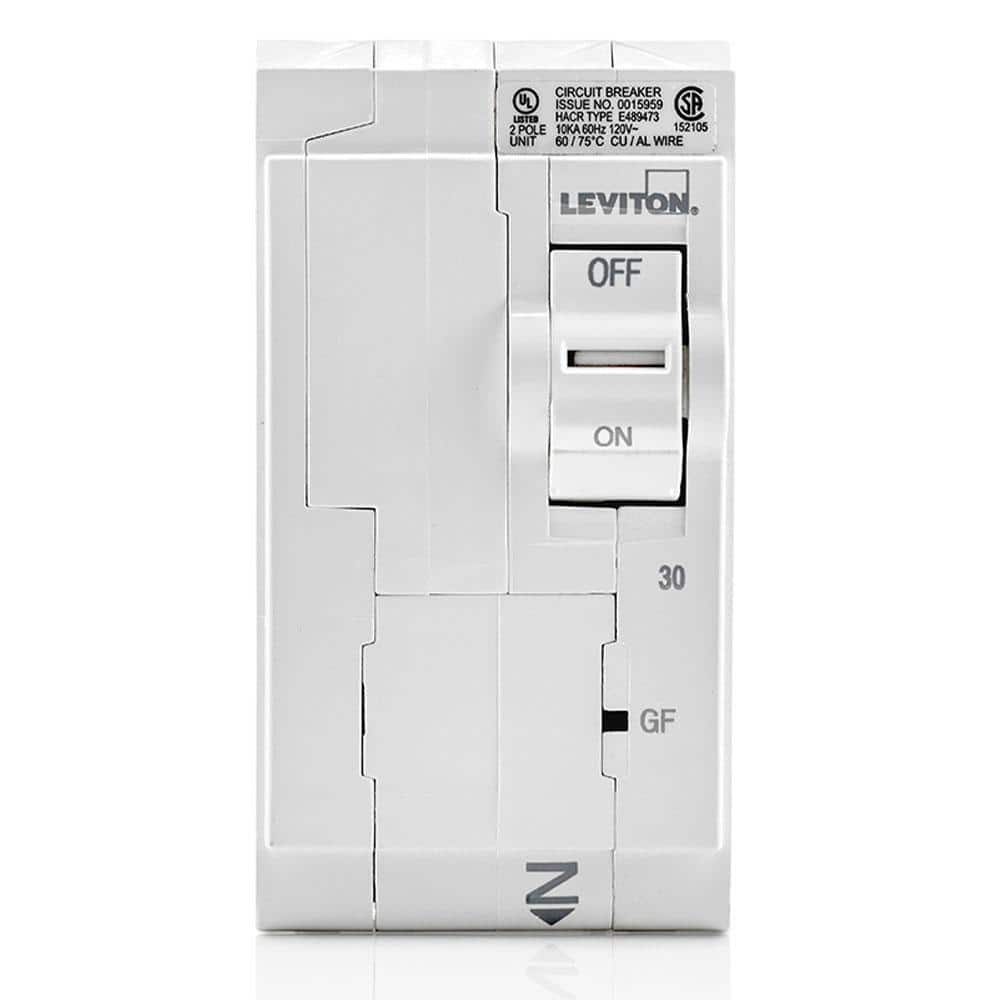 Leviton Branch Circuit Breaker, GFCI 2-Pole 30 Amp, 120-Volt/240-Volt, Thermal Magnetic