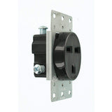 Leviton 30 Amp 2-Pole Flush Mount Shallow Single Outlet, Black (NEMA 6-50R)