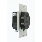 Leviton 30 Amp Flush Mount Shallow Single Outlet, Black (NEMA TT-30R)