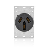Leviton 50 Amp 125/250-Volt Shallow Flush Mounted Single Outlet, Black (NEMA 10-50R)