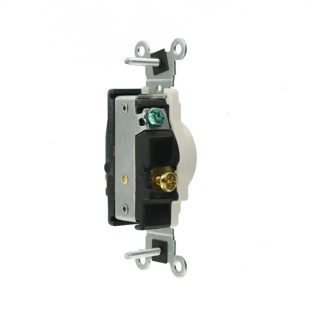 Leviton 20 Amp Commercial Grade Double-Pole Single Outlet, White (NEMA 6-20R, 250V)