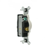 Leviton 20 Amp Commercial Grade Double-Pole Single Outlet, White (NEMA 6-20R, 250V)
