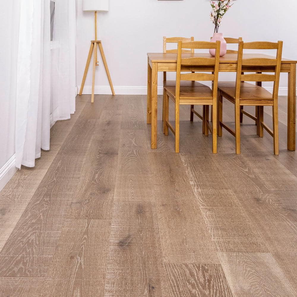 MS International Laderra 9.5" Eastern Elm Wirebrushed White Oak 5/8 in. x 9-1/2 in. Engineered Hardwood Flooring (34.10 sq.ft./ctn)