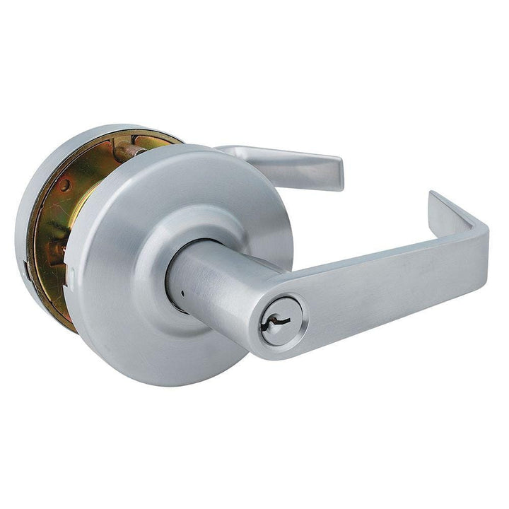 Schlage Commercial Steel Entrance Lockset Keyed Entry Door Lever, Brushed Chrome