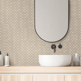 Karo Sand Beige 1x2 Brick Matte Porcelain Mosaic Tile