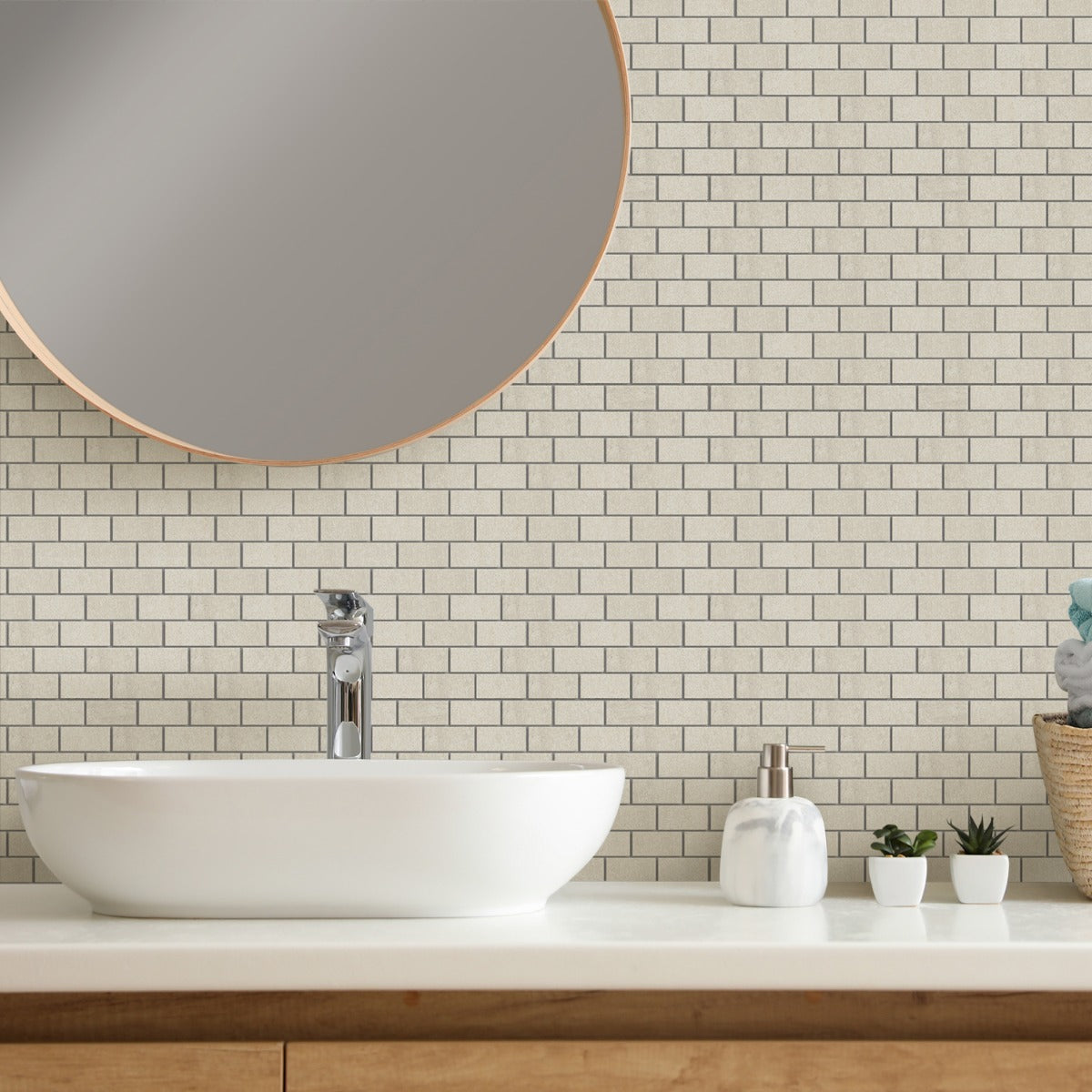Karo White 1x2 Brick Matte Porcelain Mosaic Tile