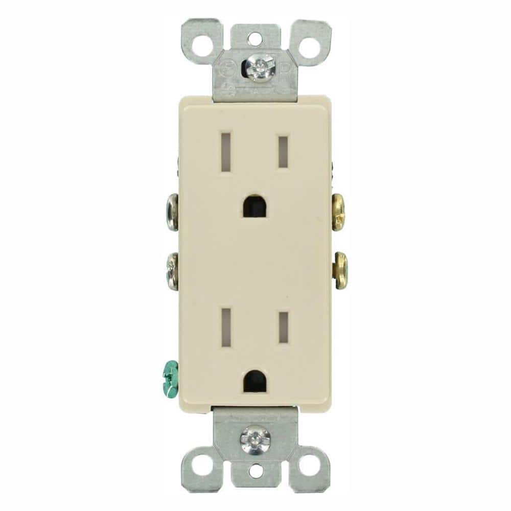 Leviton Decora 15 Amp Tamper-Resistant Duplex Outlet, Light Almond (10-Pack)