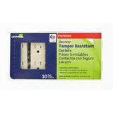 Leviton Decora 15 Amp Tamper-Resistant Duplex Outlet, Light Almond (10-Pack)