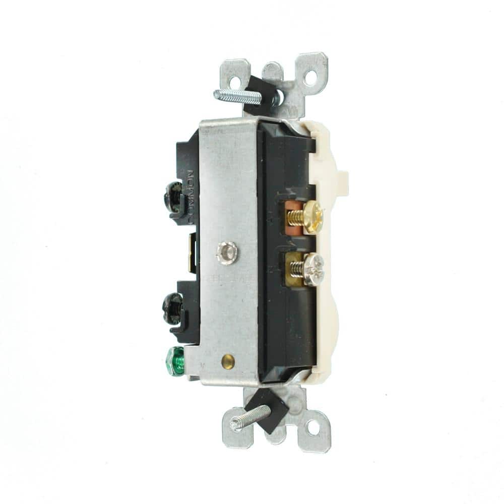 Leviton 15 Amp Tamper-Resistant Combination Switch/Outlet, Light Almond