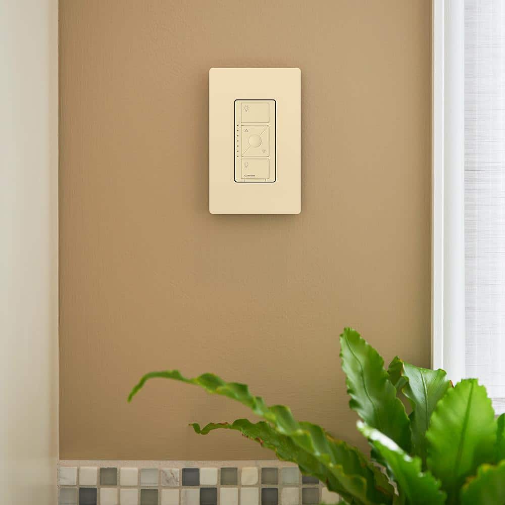 Lutron Caseta Smart Lighting Dimmer Switch for ELV Bulbs, 250-Watt LED Bulbs, Light Almond (PD-5NE-LA)