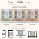 Light Blue 35 in. W x 28 in. H Rectangular Bathroom Medicine Cabinet with Mirror, Wall Mirror Cabinet with Open Shelves