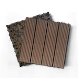 Tidoin Outdoor 1 ft. x 1 ft. Composite Deck Tile in Light Brown(20 Per Box)
