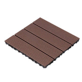 Afoxsos 1 ft. x 1 ft. Light Coffee Plastic Composite Deck Tiles Set, All-Weather Resistant, Easy to DIY and Maintain (20-Pack)