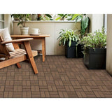 Tidoin Outdoor 1 ft. x 1 ft. Composite Deck Tile in Light Coffee(20 Per Box)