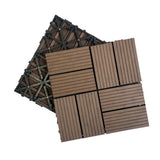 Tidoin Outdoor 1 ft. x 1 ft. Composite Deck Tile in Light Coffee(20 Per Box)