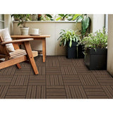 Tidoin Outdoor 1 ft. x 1 ft. Composite Deck Tile in Light Coffee(20 Per Box)
