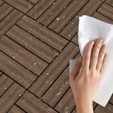 Tidoin Outdoor 1 ft. x 1 ft. Composite Deck Tile in Light Coffee(20 Per Box)