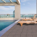 Tidoin Outdoor 1 ft. x 1 ft. Composite Interlocking Tile Deck Tile in Light Coffee(20 Per Box)