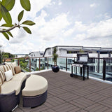 Tidoin Outdoor 1 ft. x 1 ft. Composite Interlocking Tile Deck Tile in Light Coffee(20 Per Box)