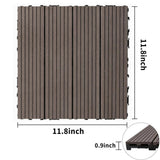 Tidoin Outdoor 1 ft. x 1 ft. Composite Interlocking Tile Deck Tile in Light Coffee(20 Per Box)