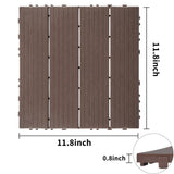 Tidoin Outdoor 1 ft. x 1 ft. Composite Interlocking Tile Deck Tile in Light Coffee(44 Per Box)