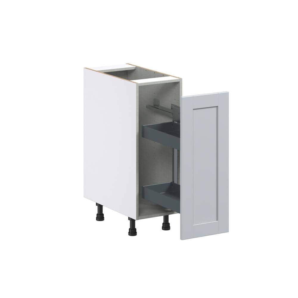Cumberland 12 in. W x 34.5 in. H x 24 in. D Light Gray Shaker Assembled Pullout Right Spice Rack Kitchen Cabinet