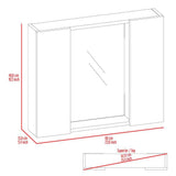 cadeninc 23.6 in. W x 19.5 in. H Bathroom Surface Mount Medicine Cabinet with Double Door, Mirror,1-Shelf in Light Gray