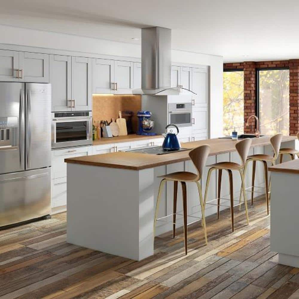 J COLLECTION Cumberland Light Gray Shaker Assembled Base Kitchen Cabinet with a Drawer (36 in. W x 34.5 in. H x 24 in. D)