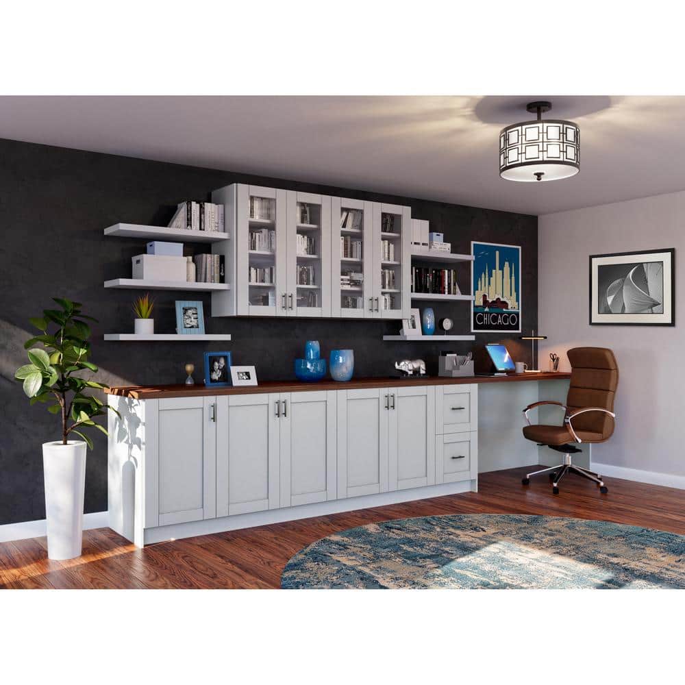 J COLLECTION Cumberland Light Gray Shaker Assembled Base Kitchen Cabinet with a Drawer (36 in. W x 34.5 in. H x 24 in. D)