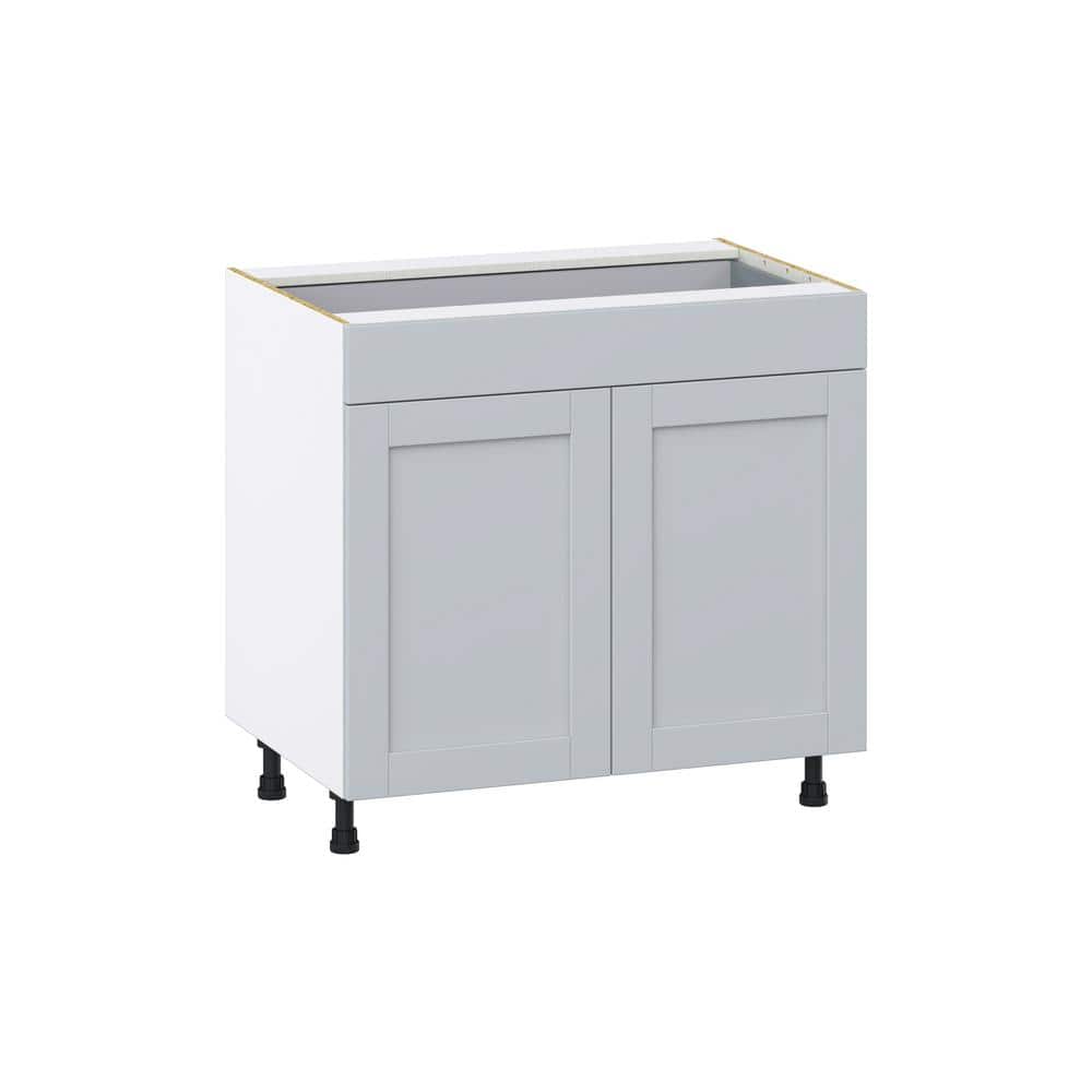 J COLLECTION Cumberland Light Gray Shaker Assembled Base Kitchen Cabinet with a Drawer (36 in. W x 34.5 in. H x 24 in. D)