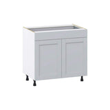 J COLLECTION Cumberland Light Gray Shaker Assembled Base Kitchen Cabinet with a Drawer (36 in. W x 34.5 in. H x 24 in. D)