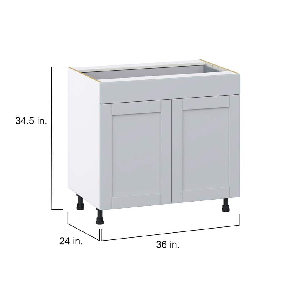 J COLLECTION Cumberland Light Gray Shaker Assembled Base Kitchen Cabinet with a Drawer (36 in. W x 34.5 in. H x 24 in. D)