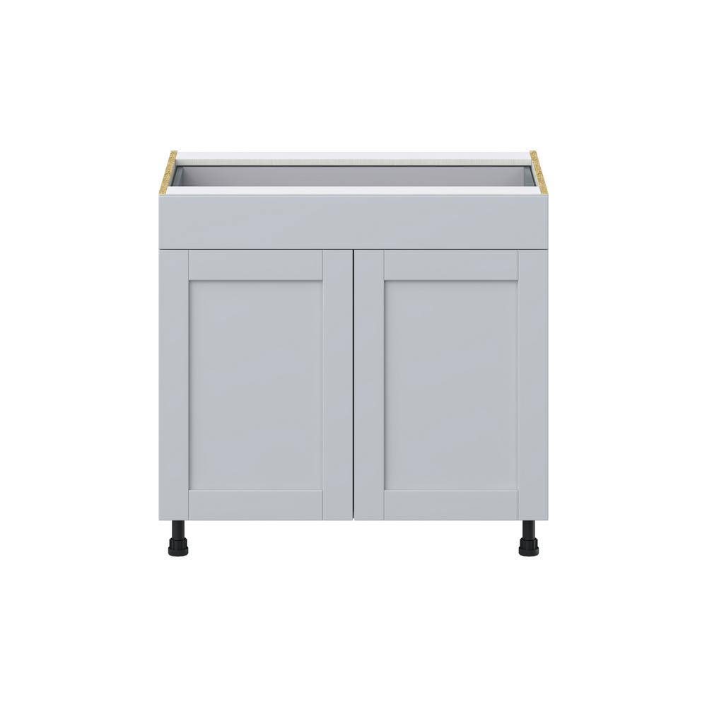 J COLLECTION Cumberland Light Gray Shaker Assembled Base Kitchen Cabinet with a Drawer (36 in. W x 34.5 in. H x 24 in. D)