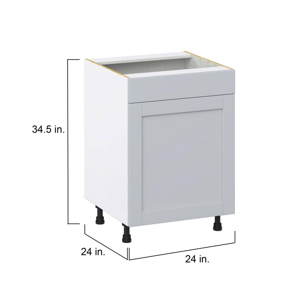 J COLLECTION Cumberland Light Gray Shaker Assembled Sink Base Kitchen Cabinet with a False Front (24 in. W x 34.5 in. H x 24 in. D)