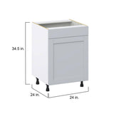 J COLLECTION Cumberland Light Gray Shaker Assembled Sink Base Kitchen Cabinet with a False Front (24 in. W x 34.5 in. H x 24 in. D)
