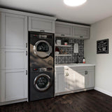 J COLLECTION Cumberland Light Gray Shaker Assembled Sink Base Kitchen Cabinet with Full Height Door (30 in. W x 34.5 in. H x 24 in.D)