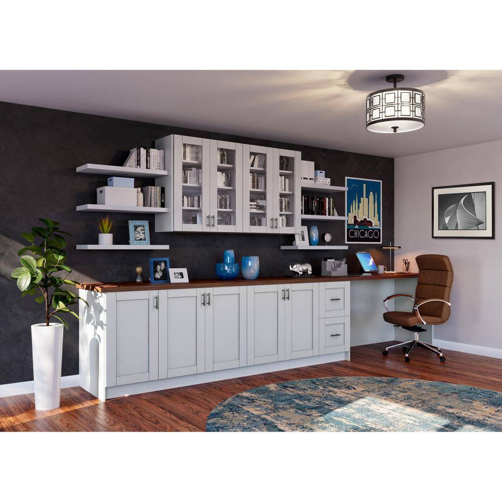 J COLLECTION Cumberland Light Gray Shaker Assembled Sink Base Kitchen Cabinet with Full Height Door (30 in. W x 34.5 in. H x 24 in.D)
