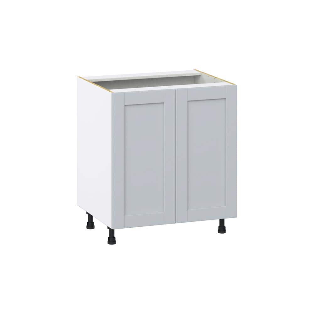 J COLLECTION Cumberland Light Gray Shaker Assembled Sink Base Kitchen Cabinet with Full Height Door (30 in. W x 34.5 in. H x 24 in.D)