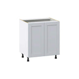 J COLLECTION Cumberland Light Gray Shaker Assembled Sink Base Kitchen Cabinet with Full Height Door (30 in. W x 34.5 in. H x 24 in.D)