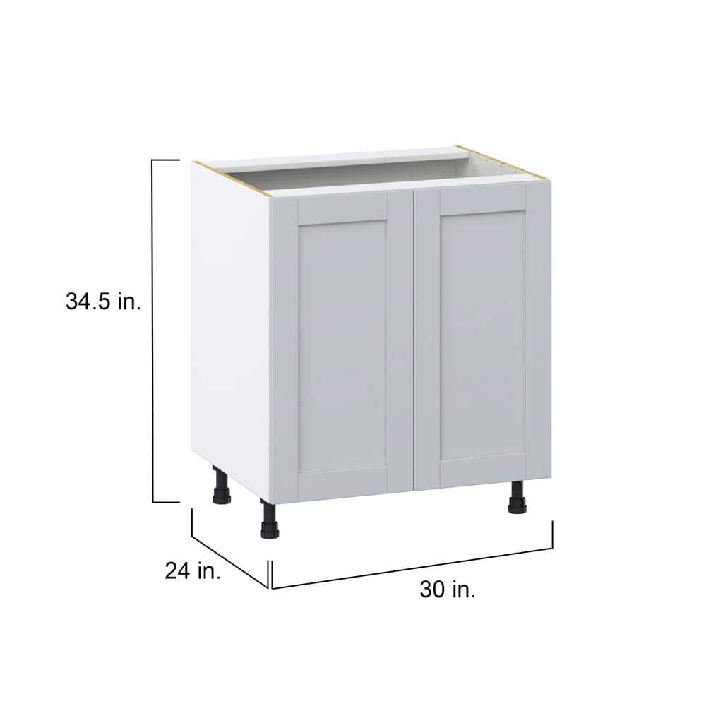 J COLLECTION Cumberland Light Gray Shaker Assembled Sink Base Kitchen Cabinet with Full Height Door (30 in. W x 34.5 in. H x 24 in.D)